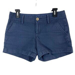 Lilly Pulitzer Callahan Shorts Navy Blue Textured Preppy Resort Wear - Size 2